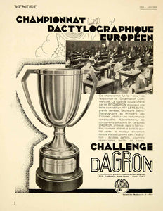 1930 Advert Dagron Typing Competition French Mallerich Vitry Lefebvre VENA3