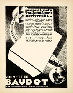 1929 Ad Baudot Folder 150 Ave Daumesnil Paris Envelope Train French VENA3