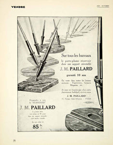 1929 Ad J M Paillard 17 Passage Saint-Sebastien Pen Holder Stand Writing VENA3