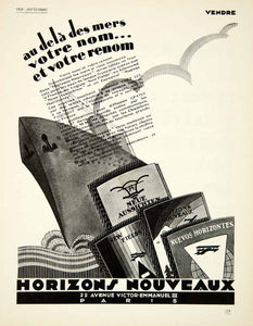 1929 Ad Horizons Nouveaux 22 Ave Victor-Emmanuel Paris Publication VENA3