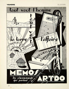 1929 Advert Memos Artdo Office Filing System 94 Rue St. Lazare Paris Crop VENA3