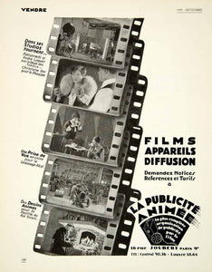 1929 Ad Film La Publicite Animee 16 Rue Joubert Paris Falconetti Andre VENA3