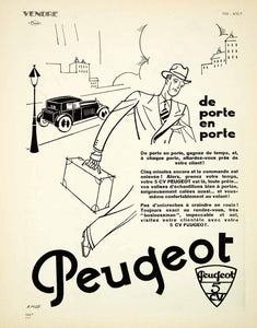 1930 Advert Peugeot 5 CV Automobile Car Vehicle Gentleman French VENA3