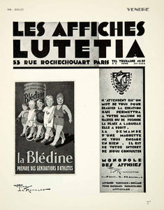 1930 Ad Lutetia Henry Le Monnier Jean Mercier Bledine 53 Rue Rochechouart VENA3