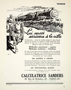 1926 Ad Sanders Calculation Machine Train 92 Rue Richelieu Paris French VENA3
