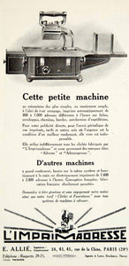 1926 Advert Imprimadresse 34 Rue Chine Paris Emile Allie French Office VENA3