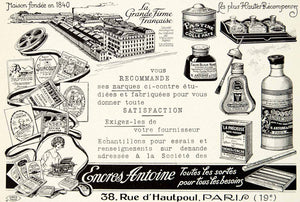 1926 Ad Encres Antoine 38 Rue d'Hautpoul Paris Conde Ink Wax Ribbon Carbon VENA3