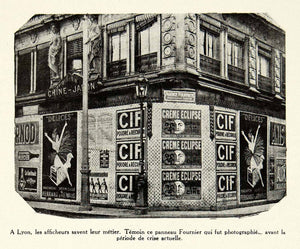 1930 Print Historical Street Advertising CIF Creme Eclipse Ferrand Renaud VENA3