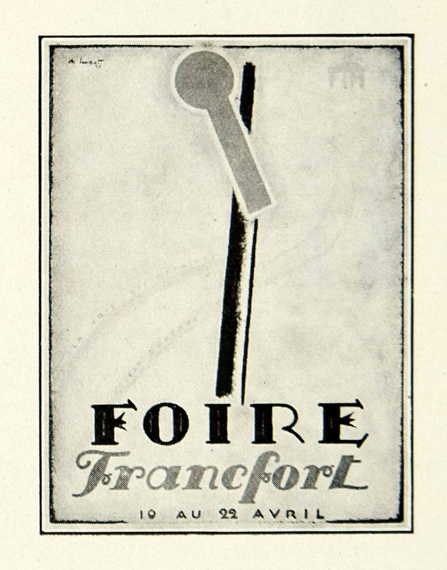 1930 Print Loupot Francfort Foire Fair Frankfurt Historical Advertising VENA3
