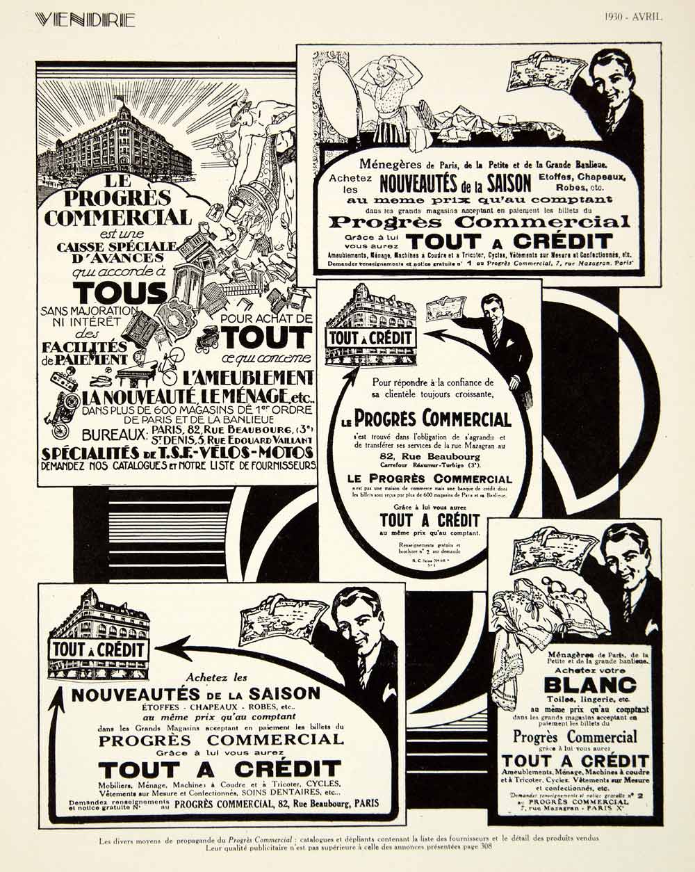 1930 Print Progres Commercial 7 Rue Mazagran 82 Beaubourg Credit VENA3