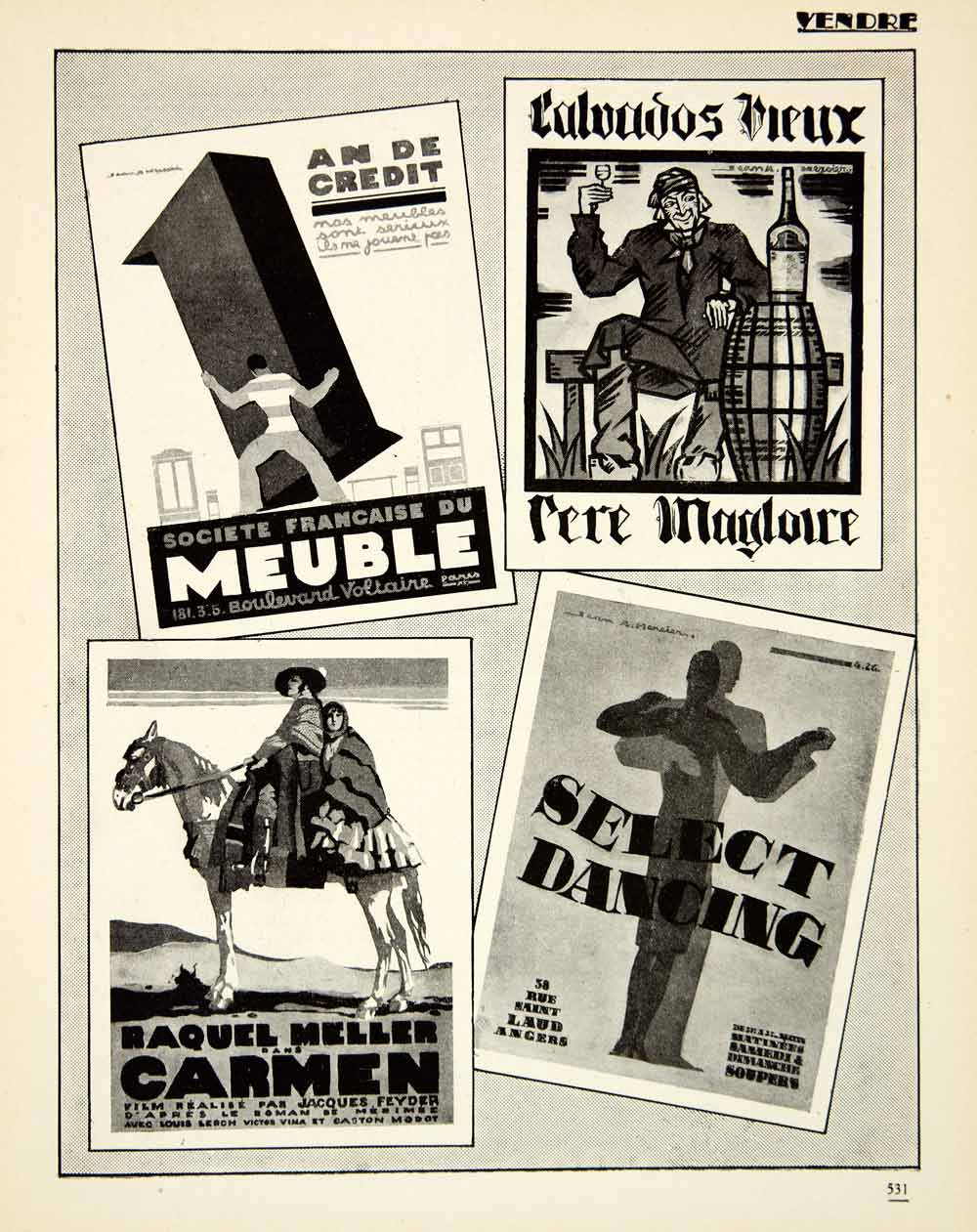 1927 Print Carmen Raquel Meller Pere Magloire Art Deco Jacques Feyder VENA3