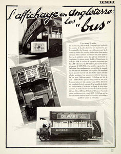 1927 Print Dunlop Bus Mobile Advertising Dewars Punch BP Double Decker VENA3