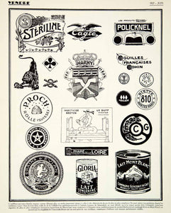 1927 Print Policknel Steriline Grains D'Evian Brand French Logo Design VENA3
