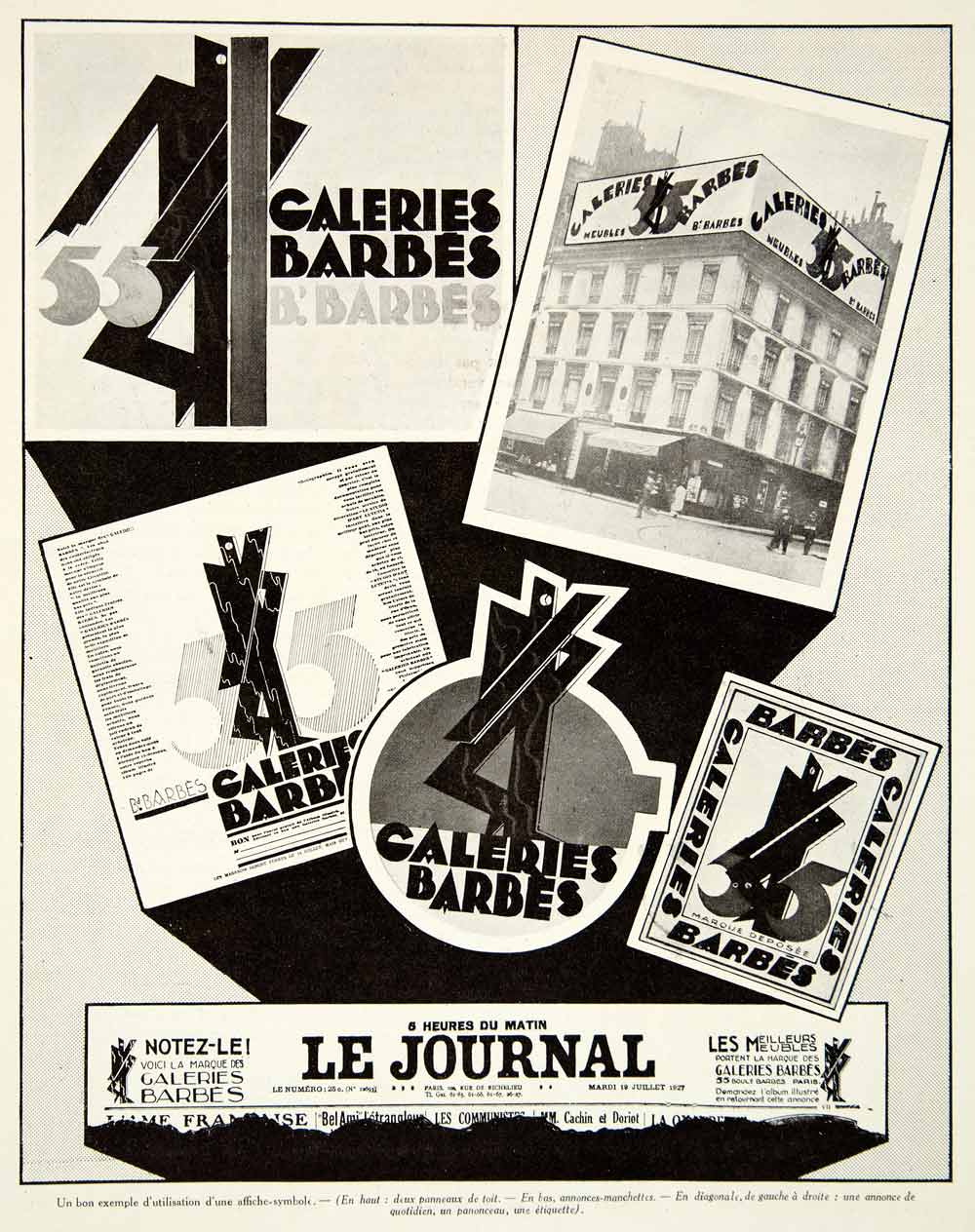 1927 Print Galeries Barbes Furniture Advertising French Billboard Blurb VENA3