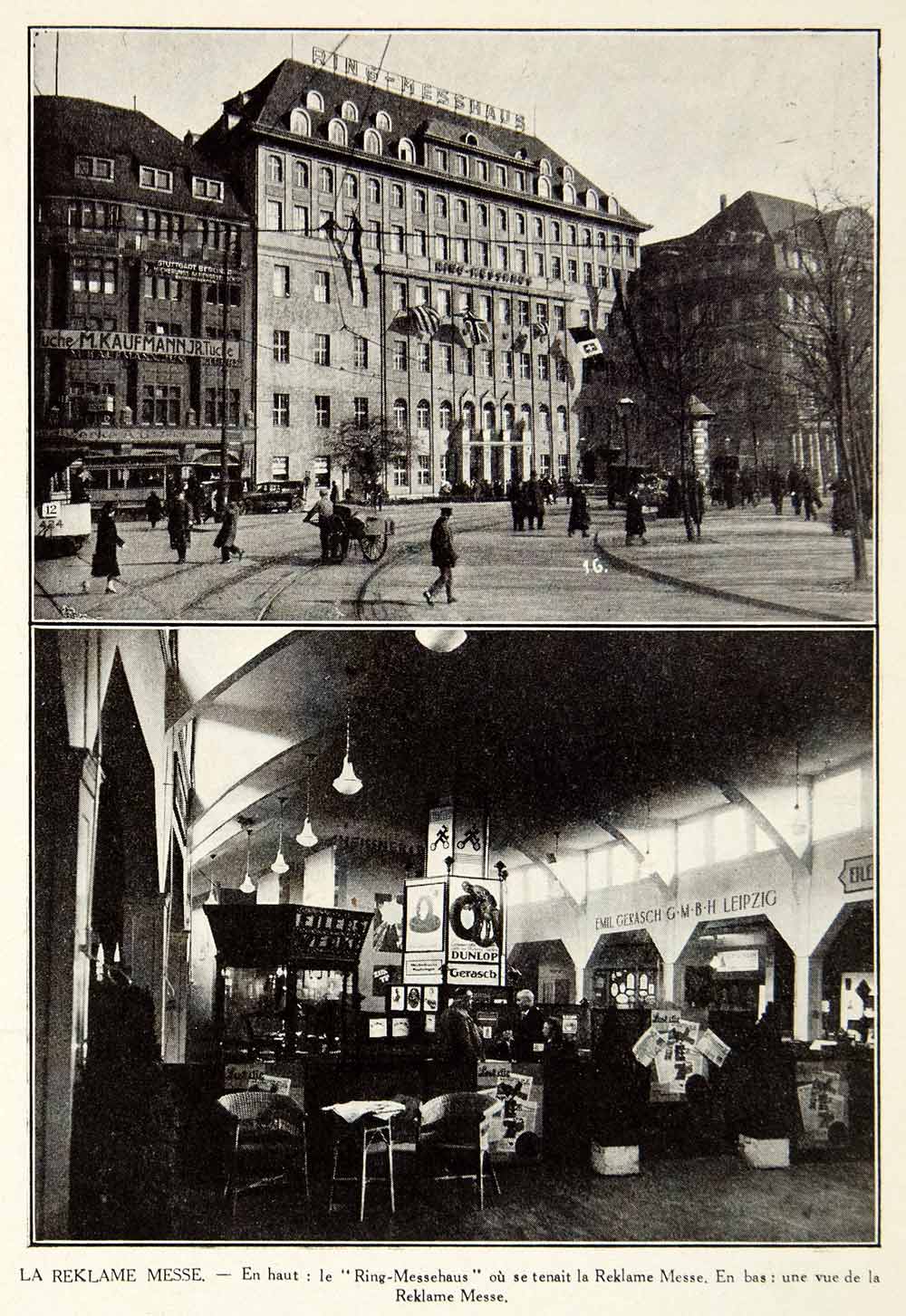 1927 Print Leipzig Reklame Messe Advertising Fair Street View Dunlop VENA3
