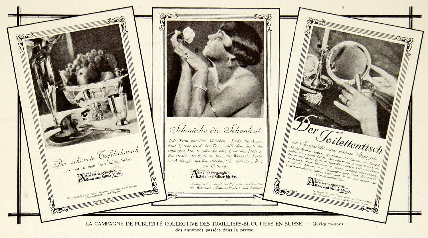 1928 Print Swiss Jewelry Toiletries Silverware German Advertising VENA3