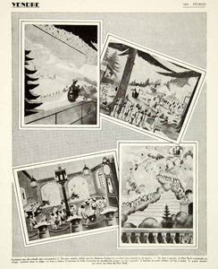1928 Print Galeries Lafayette Christmas Festive Diorama Father Christmas VENA3