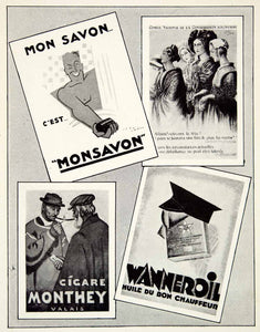 1926 Print Wanneroil Monthey Cigar MonSavon French Advertising Soap Motor VENA3