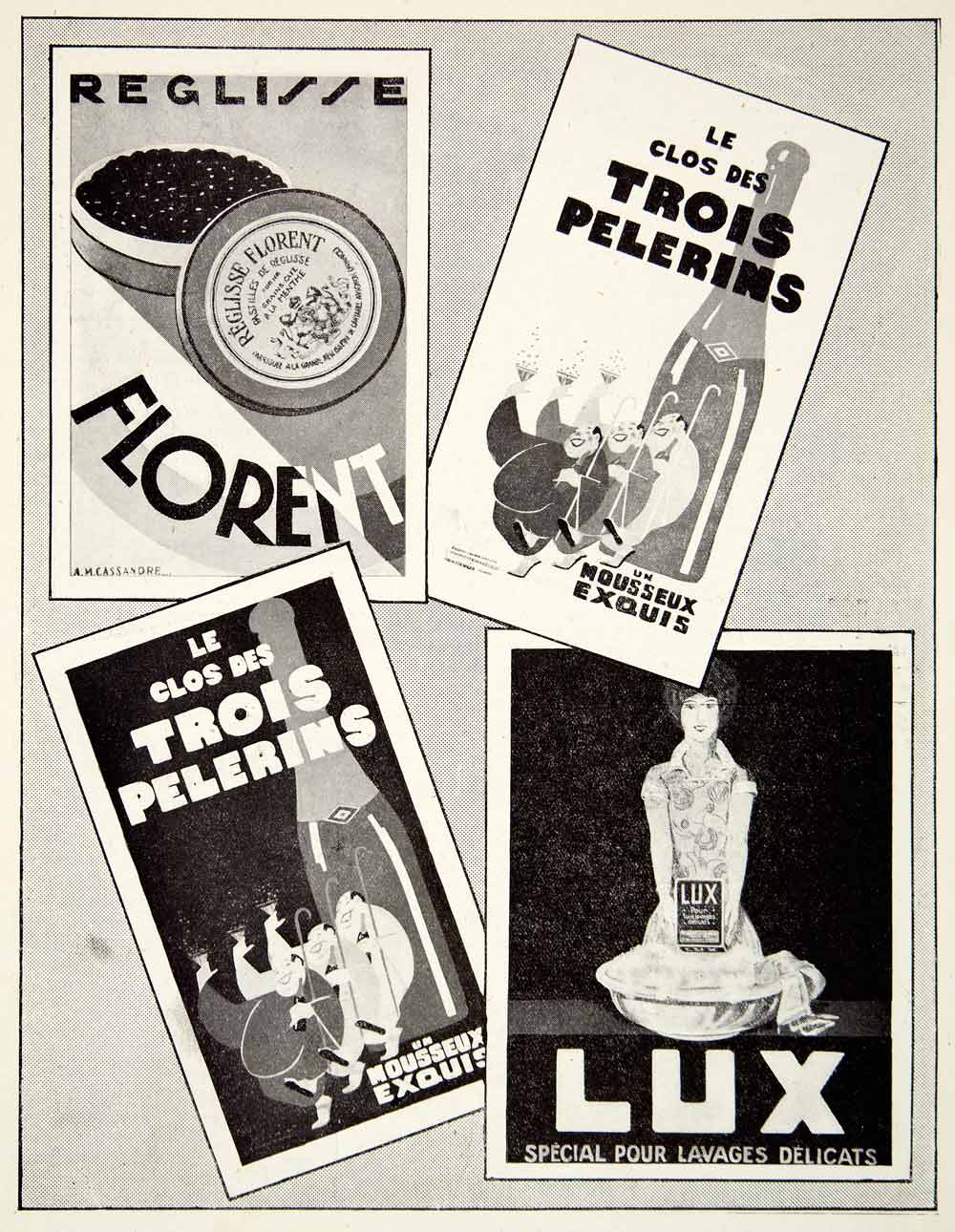 1926 Print Lux Detergent Florent Liquorice Trois Pelerins A M Cassandre VENA3