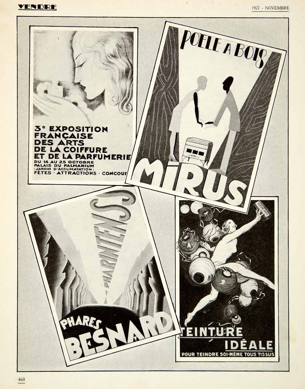 1927 Print Mirus Besnard Phariness Exposition Perfume Hairdressing Stove VENA3