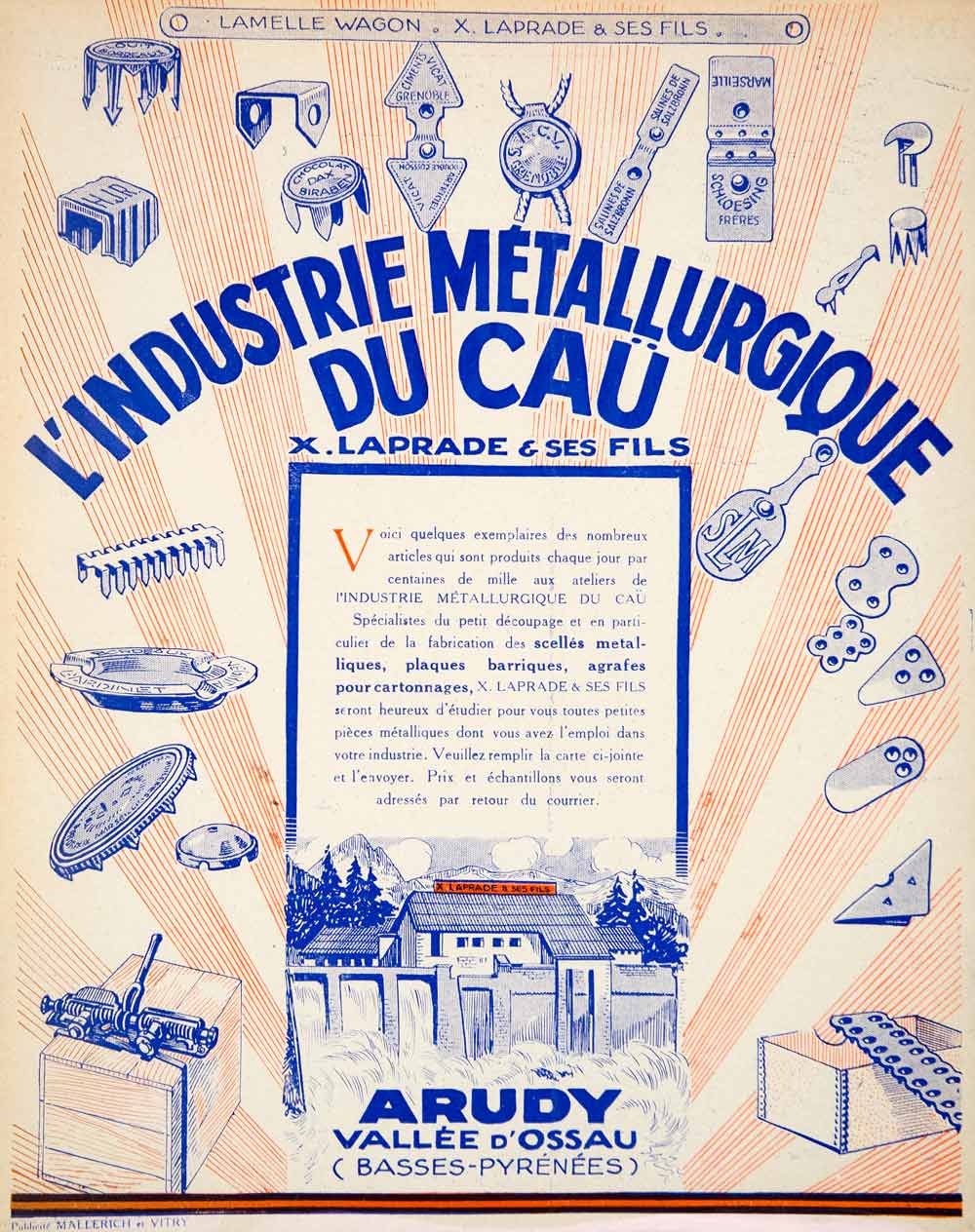 1927 Lithograph Ad X. Laprade Fils Scelle-Pression Pressure Sealing French VENA3