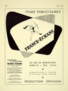 1955 Lithograph Ad France-Ecrans French Film Advertising Archer Bow Arrow VENA4