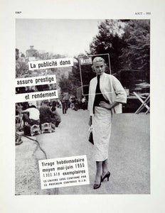 1955 Ad Vintage French Paris Match Magazine Weekly Fashion Journal Mode VENA4
