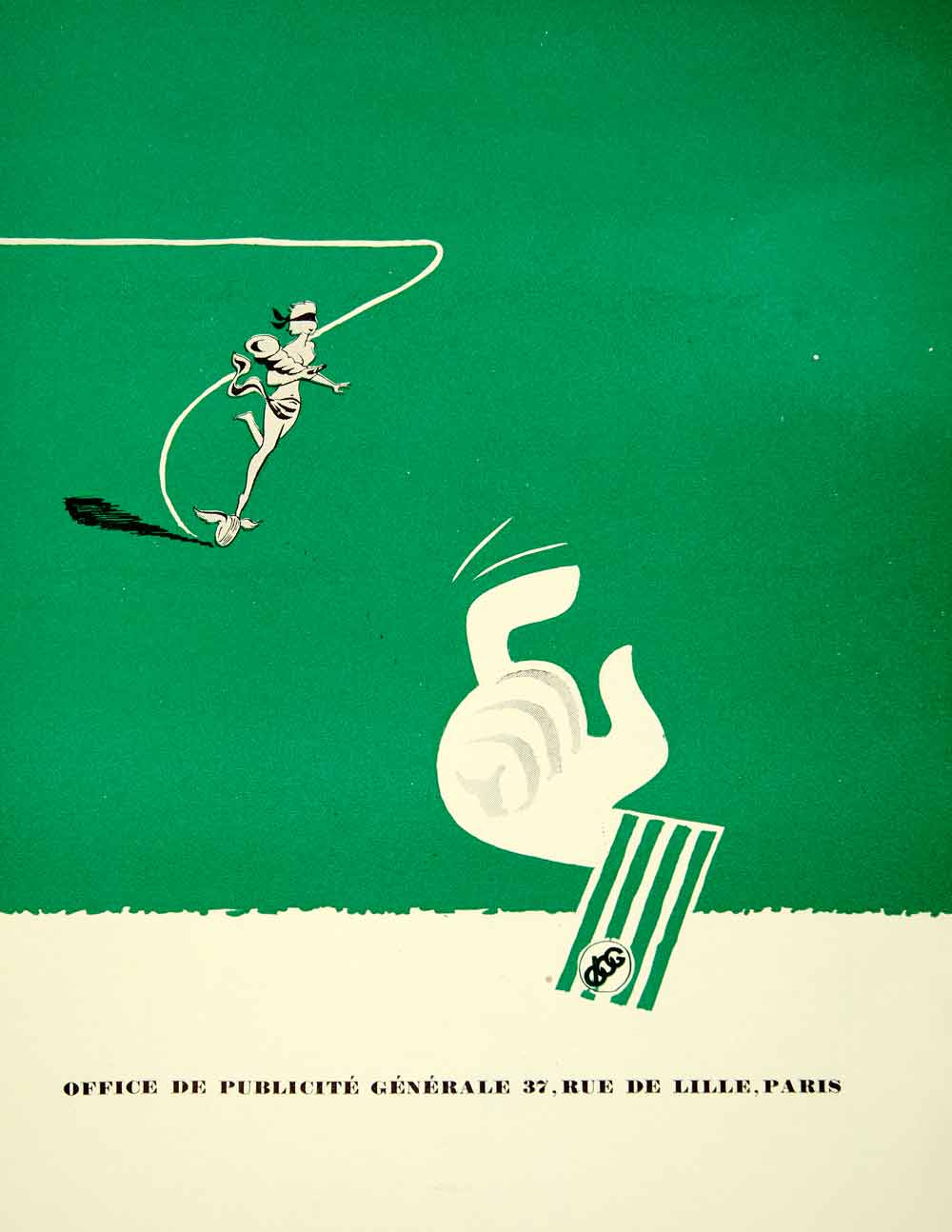 1955 Lithograph Ad Office de Publicite Generale French Advertising Vintage VENA4