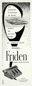 1955 Ad French Friden Calculating Adding Office Machine a Calcular Factory VENA4
