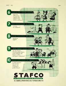 1955 Lithograph Ad French STAFCO Statistiques Francaises de Consommation VENA4
