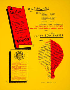 1955 Lithograph French Ad Papiers Canson & Montgolfier Papers Printing VENA4 - Period Paper
 - 2