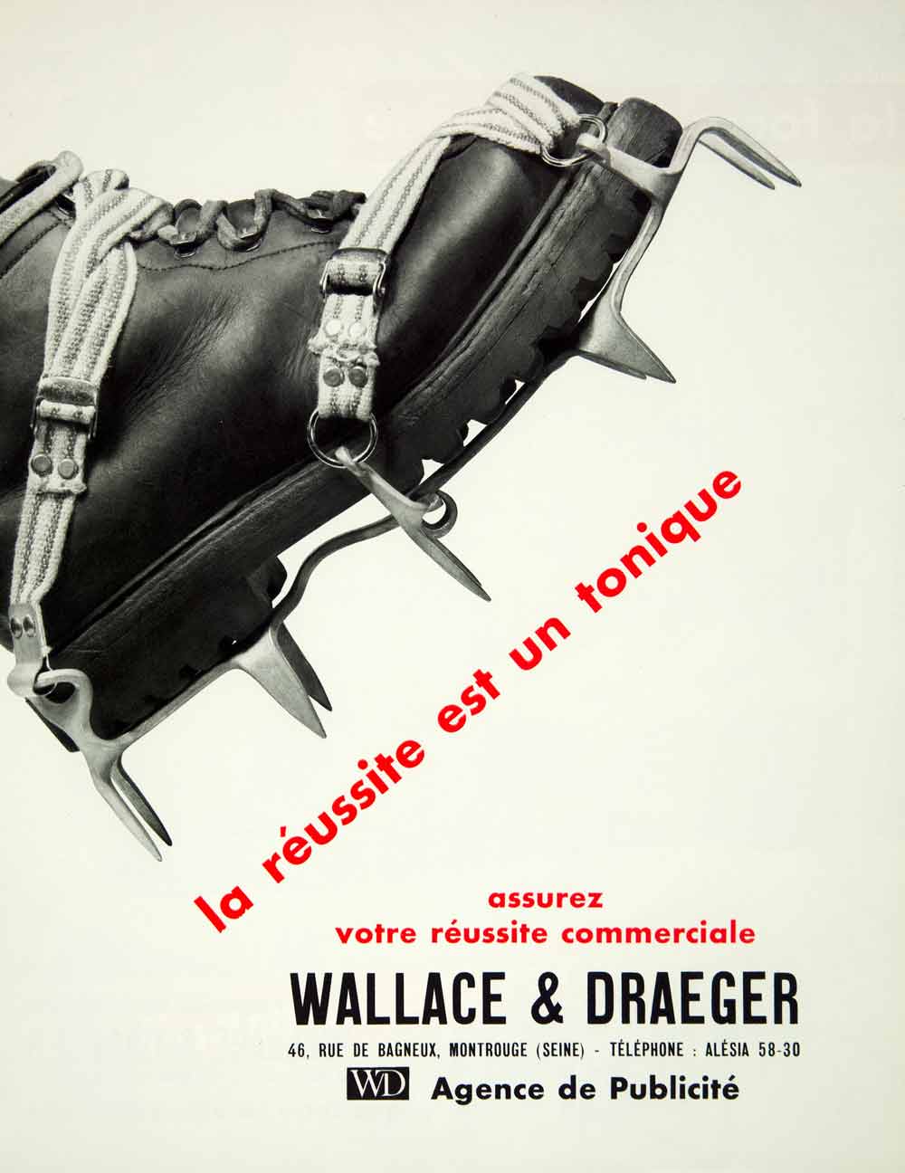 1955 Lithograph Ad Wallace & Draeger French Advertising Agency Montrouge VENA4