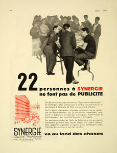 1957 Ad French Advertisement Synergie Newspaper Magazine Paris France VENA6