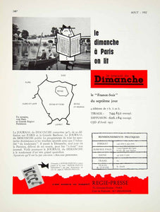 1957 Ad Dimanche Regie-Presse Champs-Elysees Paris France French VENA6
