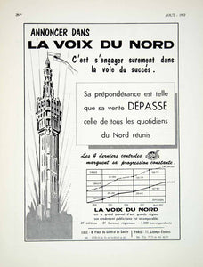 1957 Advert French Newpaper La Voix Du Nord 8 Place General Gaulle Lille VENA6