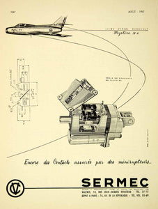 1957 Ad Sermec French Advertisement Valence Paris France Mystere IV VENA6
