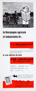 1957 Ad French Advertisement La Bourgogne Les Depeches Regie-Presse Nord VENA6