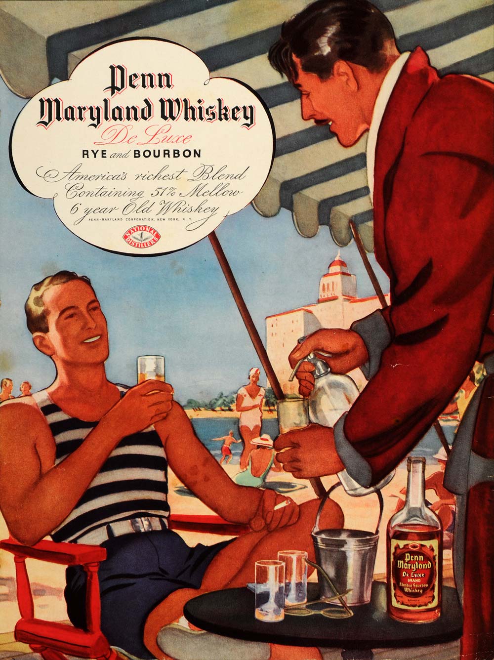 1935 Ad Penn Maryland De Luxe Rye Bourbon Whiskey NY - ORIGINAL ADVERTISING VF1
