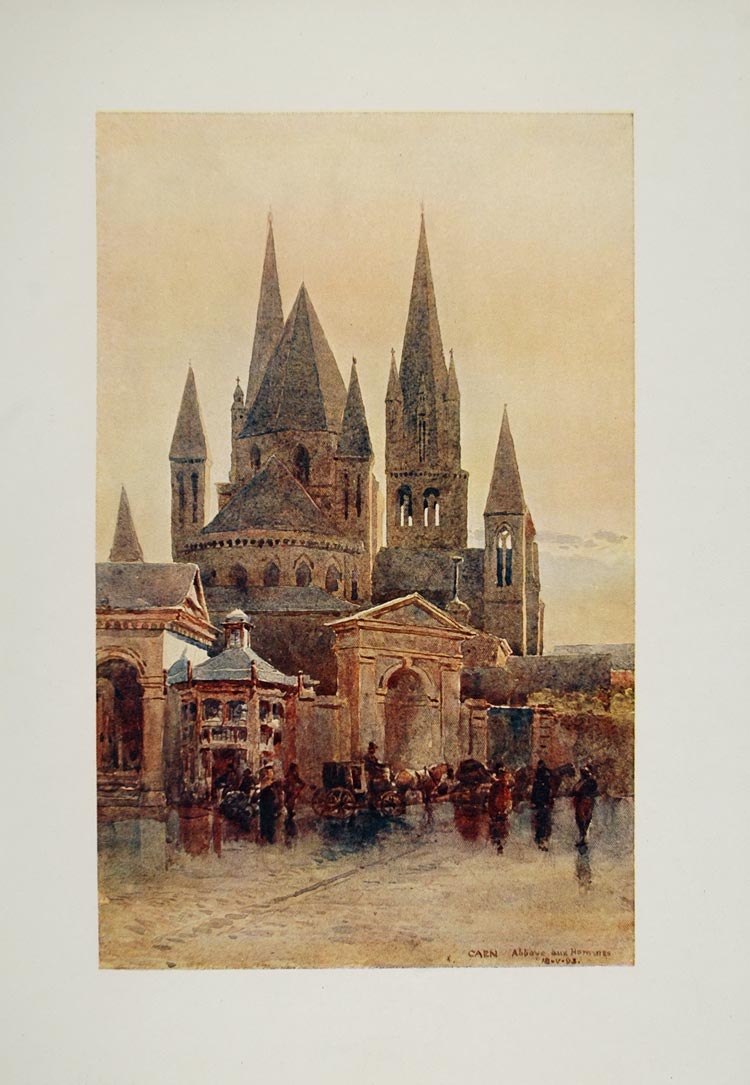 1905 Print Abbaye aux Hommes Eglise St. Etienne Caen - ORIGINAL VN1