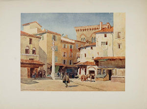 1905 Print Mercato Vecchio Piazza Repubblica Florence - ORIGINAL VN1