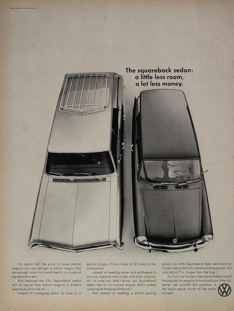 ORIGINAL 1967 Volkswagen VW Squareback Sedan Ad - ORIGINAL ADVERTISING VWL