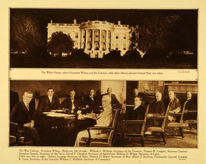 1920 Rotogravure WWI White House Architecture War Cabinet Members Wartime WAR1