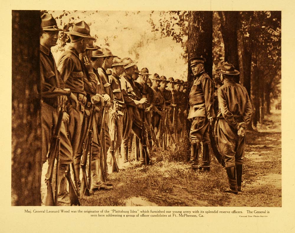 1920 Rotogravure WWI Fort McPherson Georgia Officer Candidates Leonard Wood WAR1