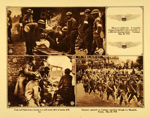 1920 Rotogravure WWI Cantigny Battle Wounded Soldiers Prisoners War WAR1