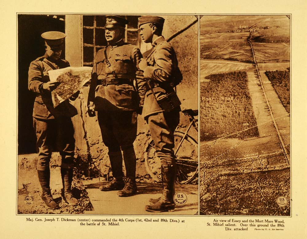 1920 Rotogravure WWI St. Mihiel Essey Battlefield Mort Mare Wood Aerial WAR1