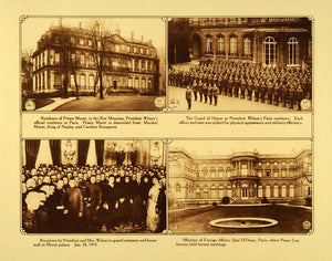 1920 Rotogravure WWI Quai D'Orsay Paris Peace Conference President Wilson WAR1