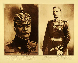 1920 Rotogravure WWI Military Officials Eitel Friederich General von der WAR1