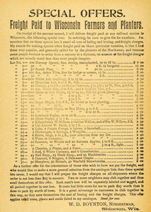 1893 Ad W. D. Boynton Nursery Plants Shiocton Wisconsin - ORIGINAL WFI1