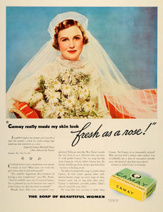 1937 Ad Camay Soap Bride Skin Cleanser Dress L Paine - ORIGINAL ADVERTISING WH1