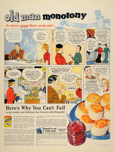 1937 Ad General Mills Bisquick Hot Biscuits Comics Food - ORIGINAL WH1